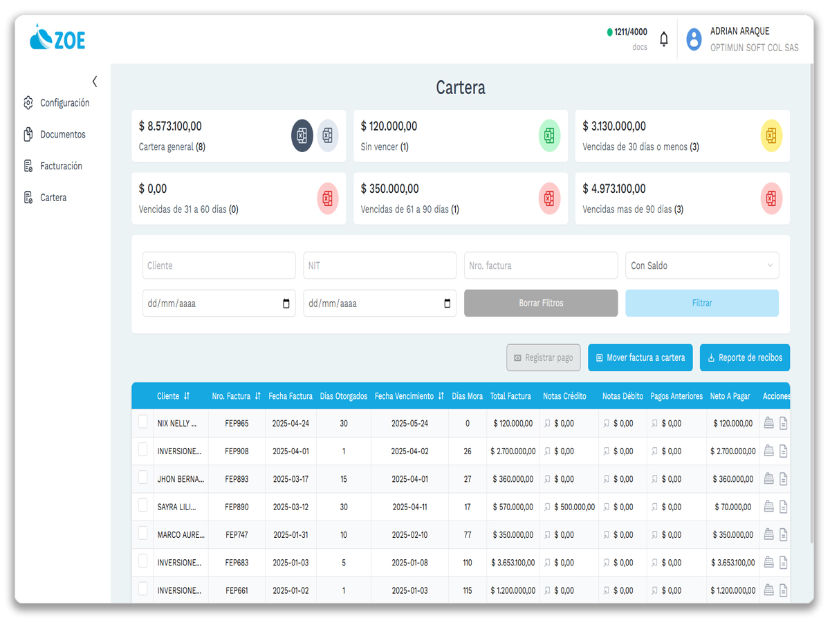 Dashboard 3 - Vista adicional de la interfaz